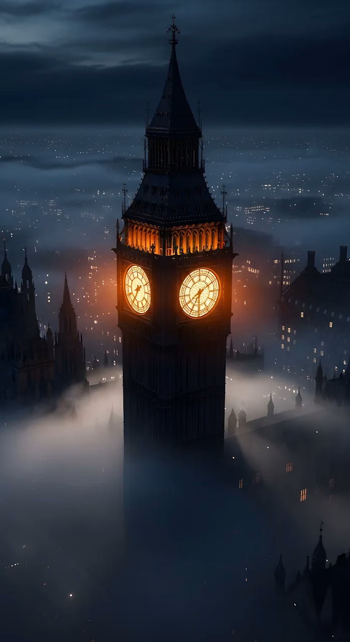 Download Big Ben Clock Tower London Night Fog Atmospheric View Wallpaper in Mobile HD Big Ben Clock Tower London Night Fog Atmospheric View - Free Mobile AMOLED Wallpaper Background