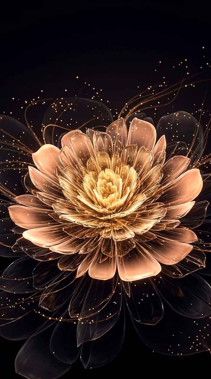 Download Bioluminescent Glass Fractal Flower Dark Abstract Wallpaper Wallpaper in Mobile HD Bioluminescent Glass Fractal Flower Dark Abstract Wallpaper - Free Mobile AMOLED Wallpaper Background