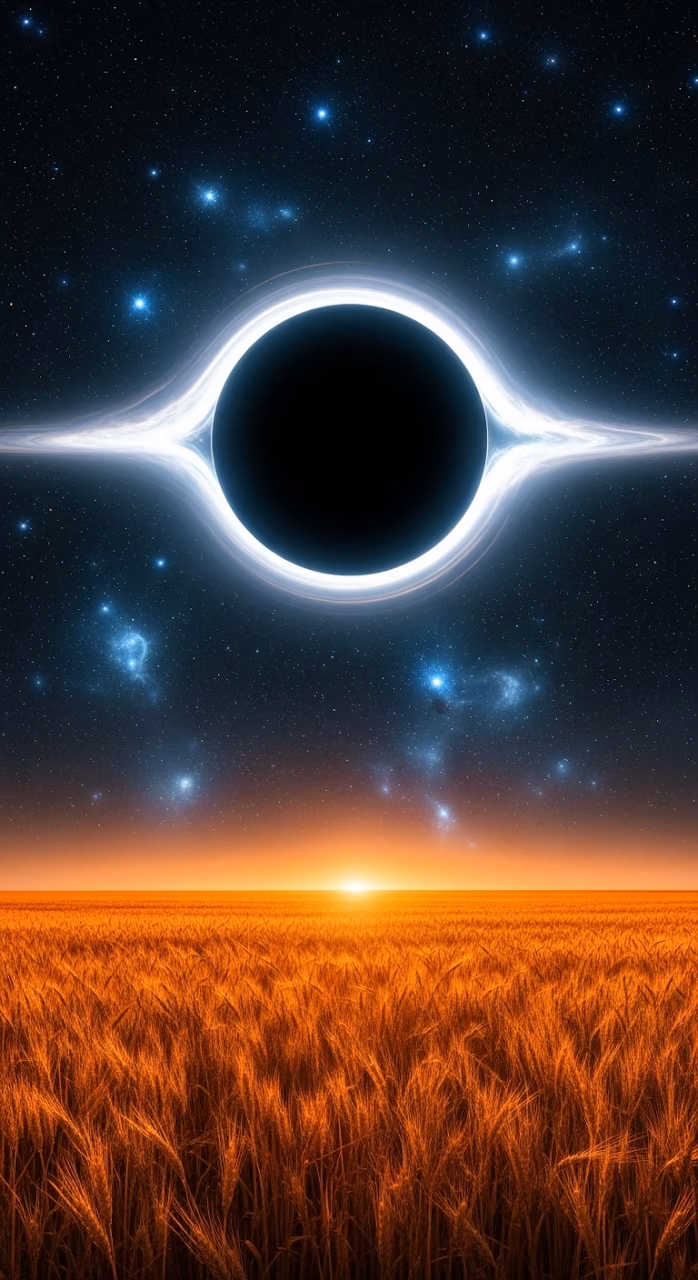Download Black Hole Hovering Over Golden Wheat Field Wallpaper in Mobile HD Black Hole Hovering Over Golden Wheat Field - Free Mobile AMOLED Wallpaper Background