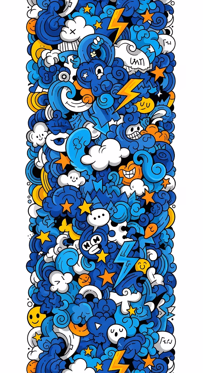 Download Blue Storm Doodle Art Pattern Vertical Graffiti Style Wallpaper in Mobile HD Blue Storm Doodle Art Pattern Vertical Graffiti Style - Free Mobile AMOLED Wallpaper Background