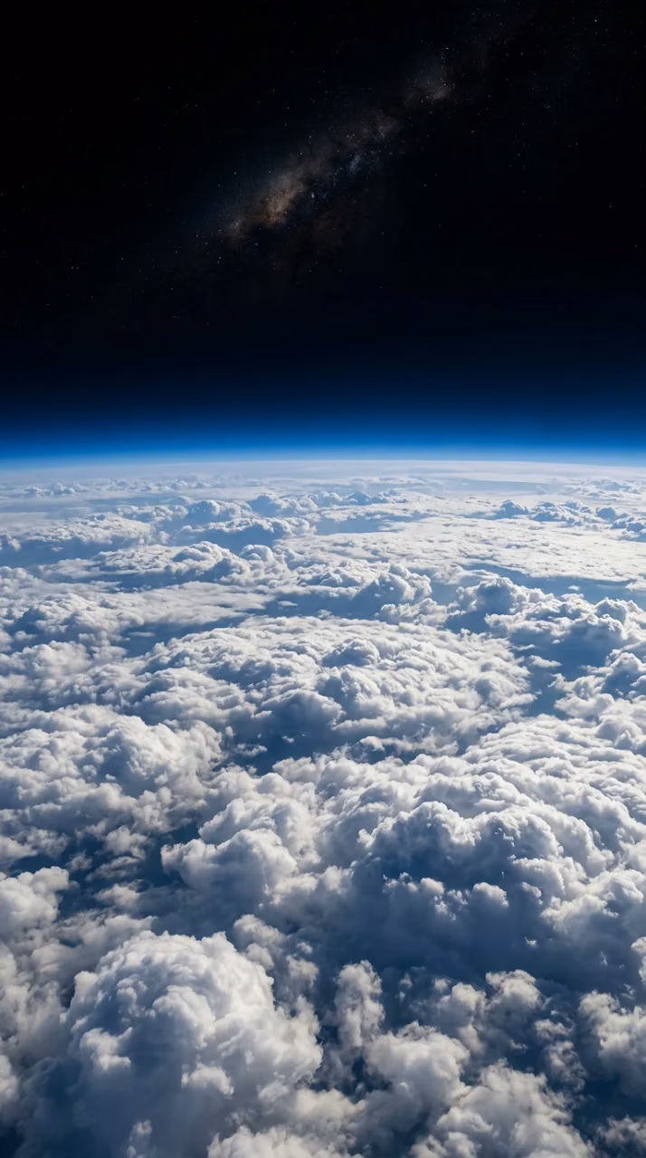 Breathtaking High-Altitude View of Earth Curved Horizon and Atmosphere - Free Mobile AMOLED Wallpaper Background