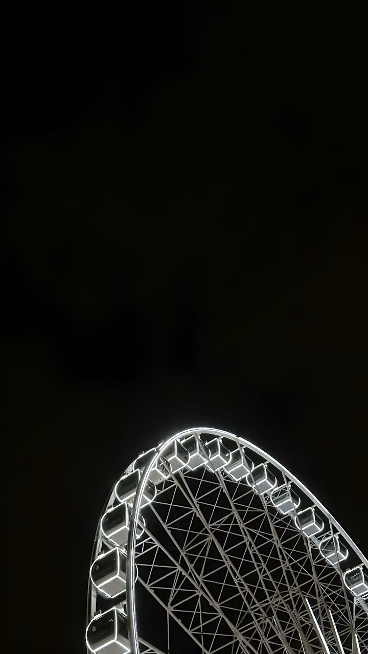 Download Bright White Ferris Wheel Against Black Night Sky Minimalist Wallpaper in Mobile HD Bright White Ferris Wheel Against Black Night Sky Minimalist - Free Mobile AMOLED Wallpaper Background