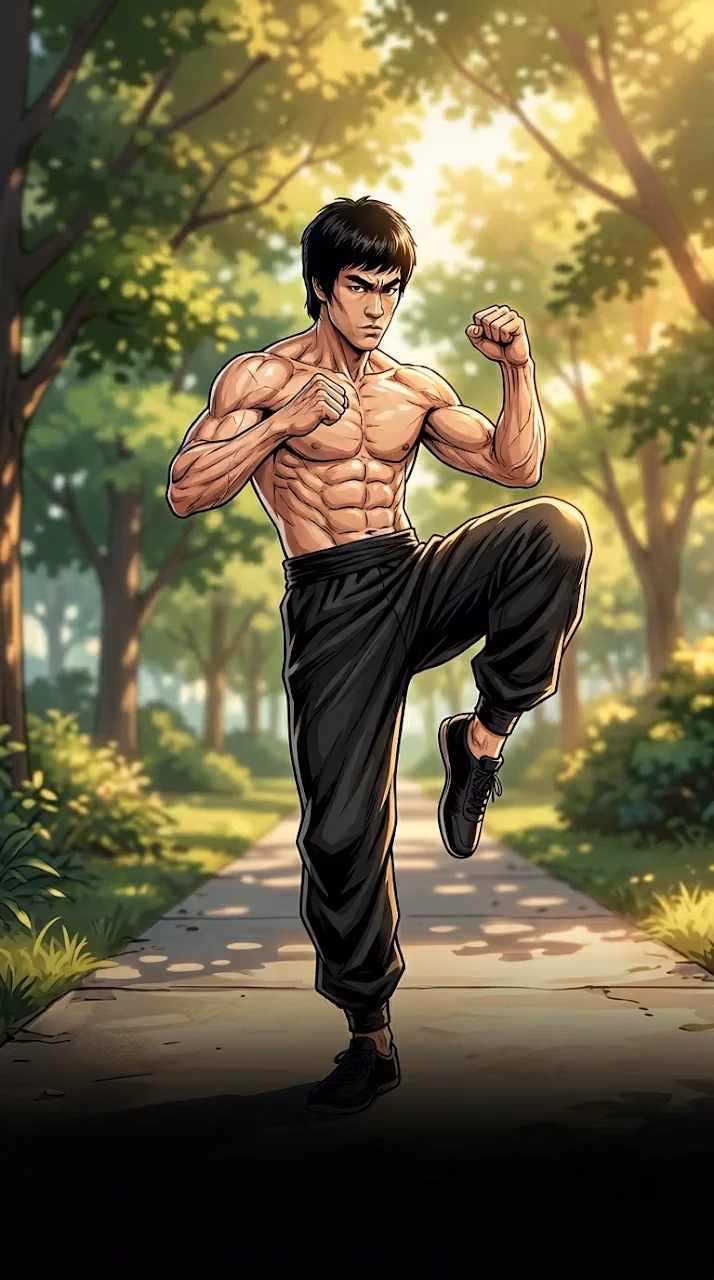 Bruce Lee Anime Martial Arts Action Wallpaper - Free Mobile AMOLED Wallpaper Background