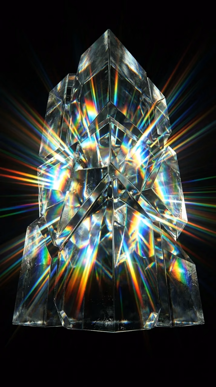 Download Brutalist Glass Monolith with Internal Prismatic Light Refraction Wallpaper in Mobile HD Brutalist Glass Monolith with Internal Prismatic Light Refraction - Free Mobile AMOLED Wallpaper Background