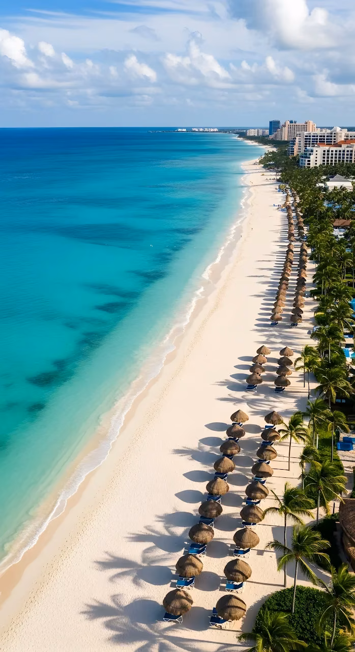 Caribbean Beach Resort Coastline Aerial View - Free Mobile AMOLED Wallpaper Background