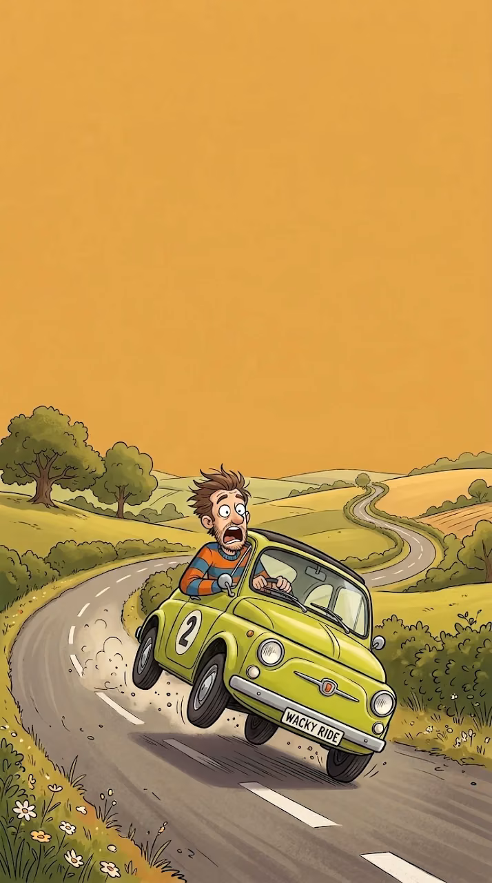 Download Cartoon Illustration of a Quirky Character Driving a Small Green Car Wallpaper in Mobile HD Cartoon Illustration of a Quirky Character Driving a Small Green Car - Free Mobile AMOLED Wallpaper Background