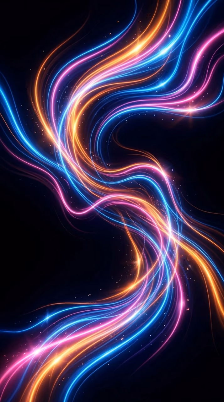 Download Cascade of Glowing Multicolored Light Streams on Midnight Black Wallpaper in Mobile HD Cascade of Glowing Multicolored Light Streams on Midnight Black - Free Mobile AMOLED Wallpaper Background
