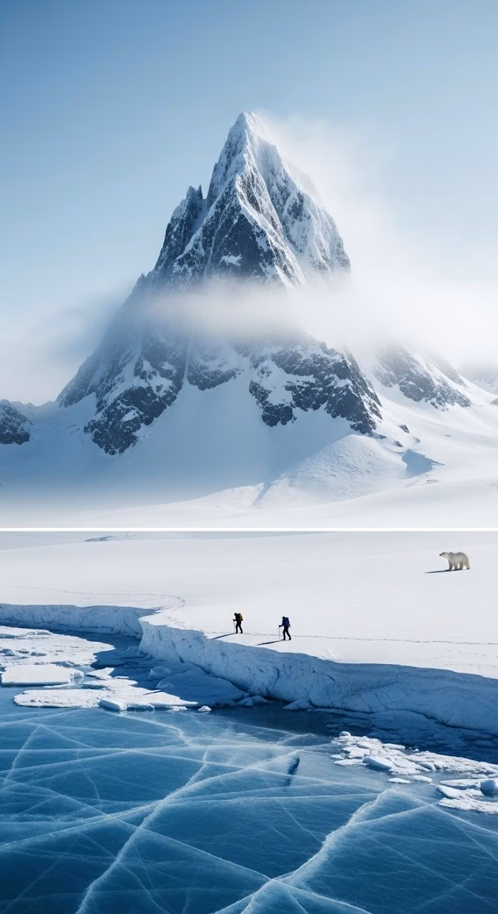 Cinematic High Contrast Arctic Tundra and Mountain - Free Mobile AMOLED Wallpaper Background