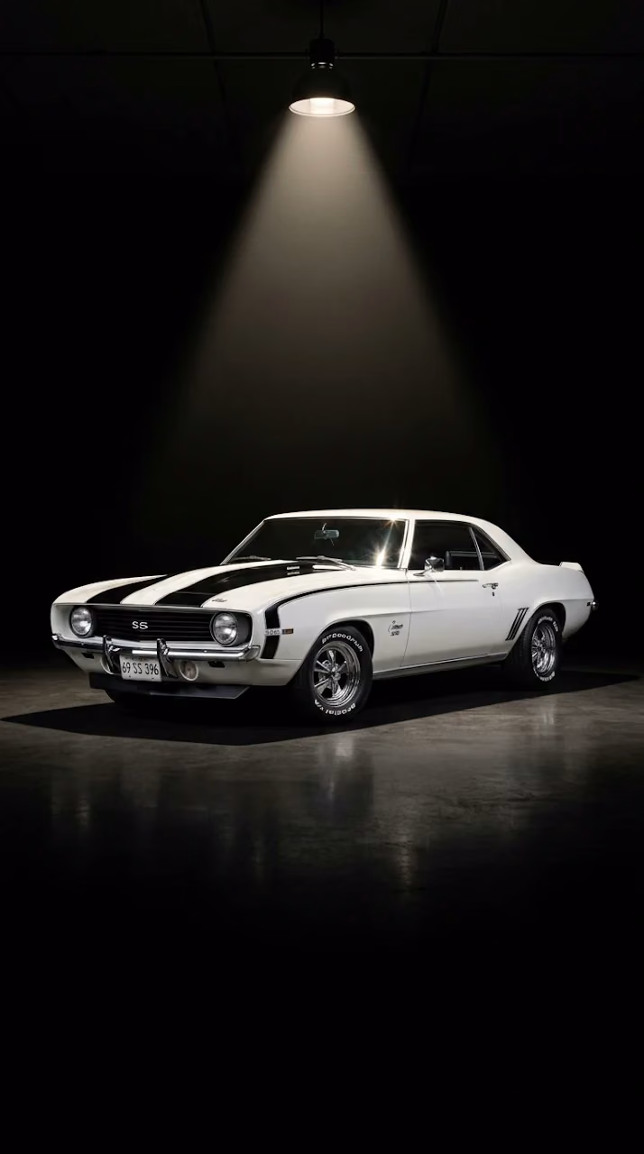 Download Classic White Chevy Camaro Spotlight AMOLED Mobile Wallpaper Wallpaper in Mobile HD Classic White Chevy Camaro Spotlight AMOLED Mobile Wallpaper - Free Mobile AMOLED Wallpaper Background