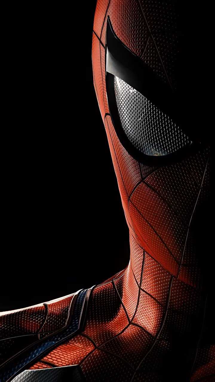 Download Close Up Textured Red Superhero Suit Black Background Wallpaper in Mobile HD Close Up Textured Red Superhero Suit Black Background - Free Mobile AMOLED Wallpaper Background