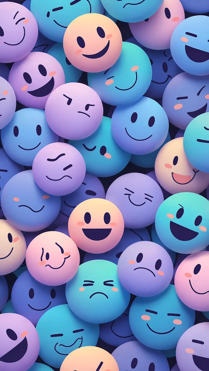 Download Colorful 3D Emoji Faces in Gradient Pastels Wallpaper in Mobile HD Colorful 3D Emoji Faces in Gradient Pastels - Free Mobile AMOLED Wallpaper Background