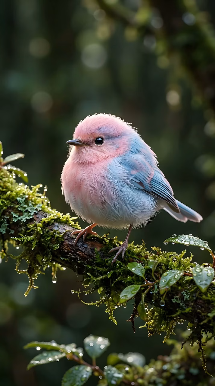 Colorful Robin Perched in Spring Forest - Free Mobile AMOLED Wallpaper Background