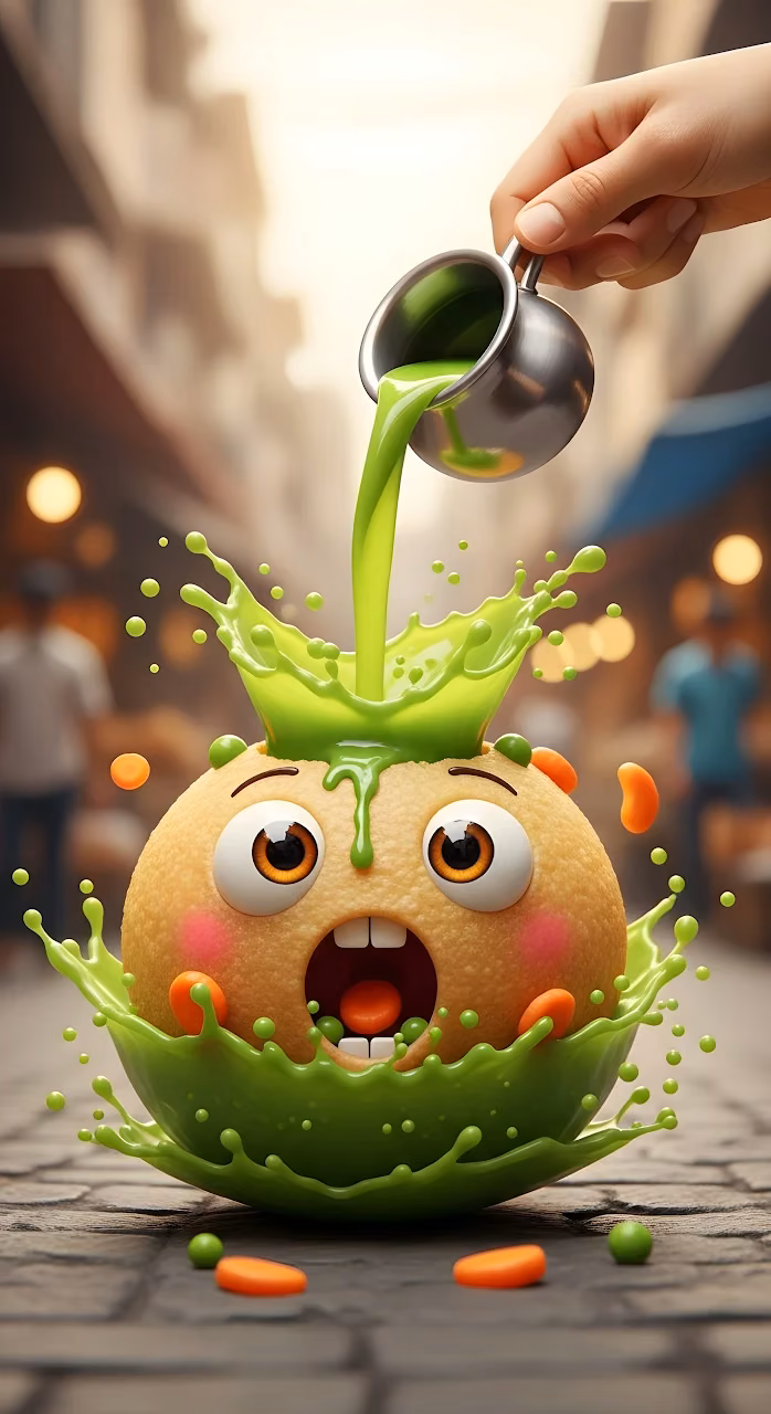 Cute Orange Character Splashed with Green Liquid Juice - Free Mobile AMOLED Wallpaper Background