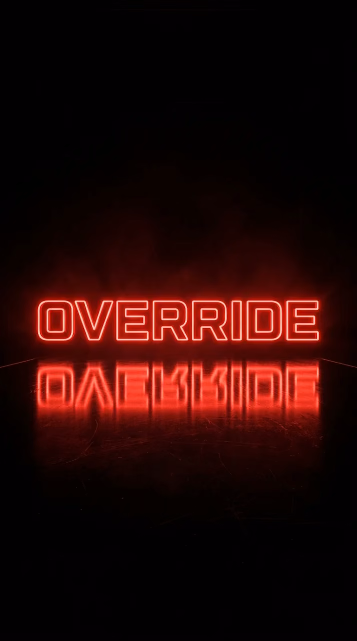 Cyberpunk Black Chrome Glowing Red Typography Background - Free Mobile AMOLED Wallpaper Background