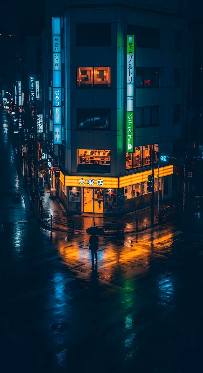 Cyberpunk Neon Cityscape Street - Free Mobile AMOLED Wallpaper Background
