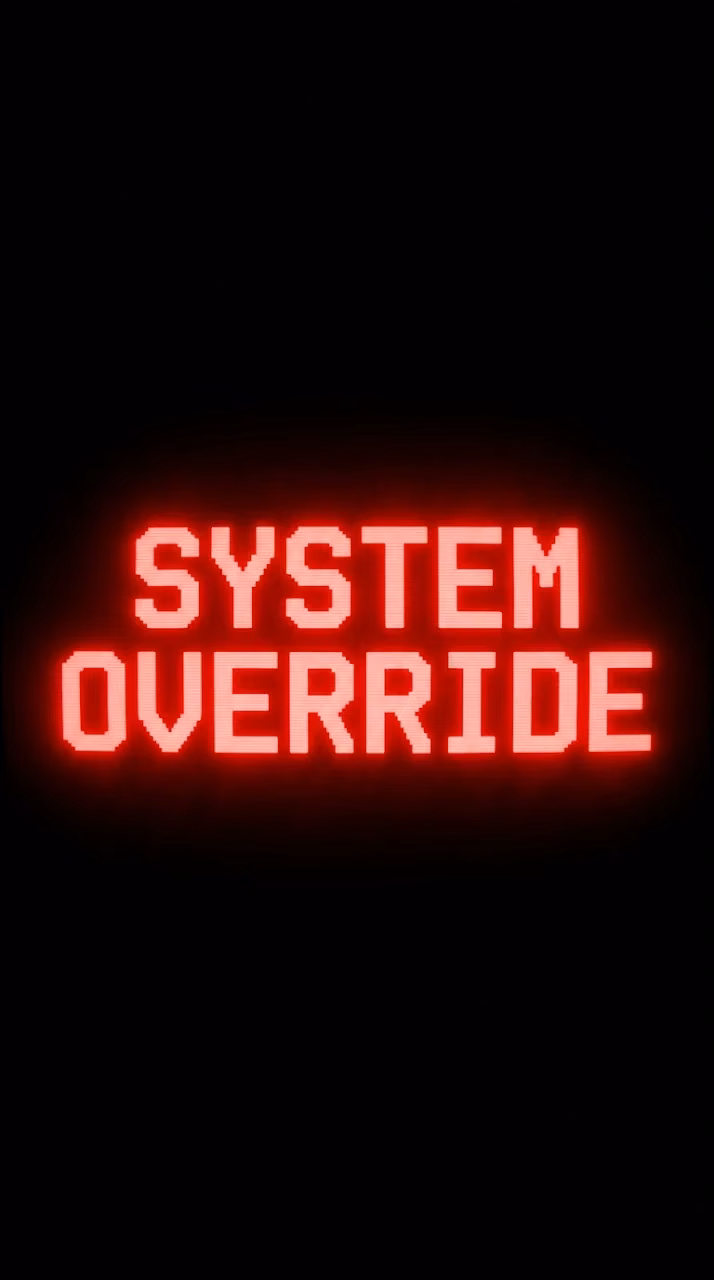 Cyberpunk Neon Red System Override Terminal Background - Free Mobile AMOLED Wallpaper Background