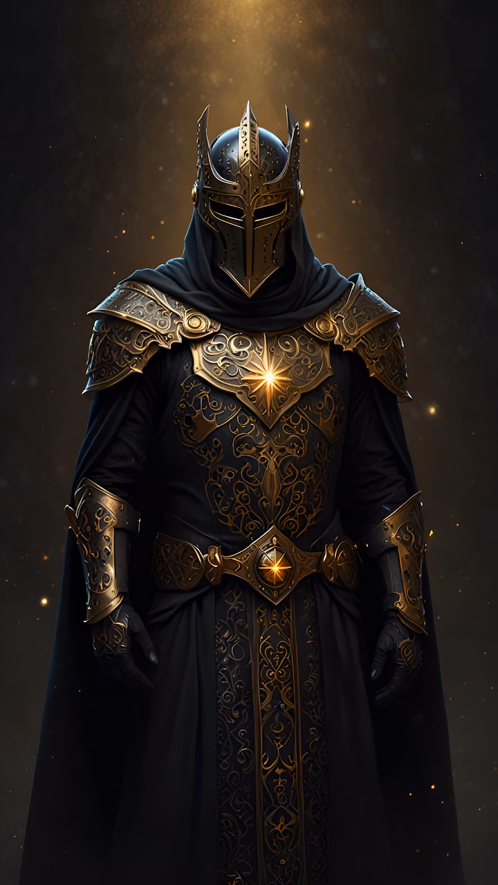 Download Dark Knight in Ornate Gold and Black Armor Wallpaper in Mobile HD Dark Knight in Ornate Gold and Black Armor - Free Mobile AMOLED Wallpaper Background