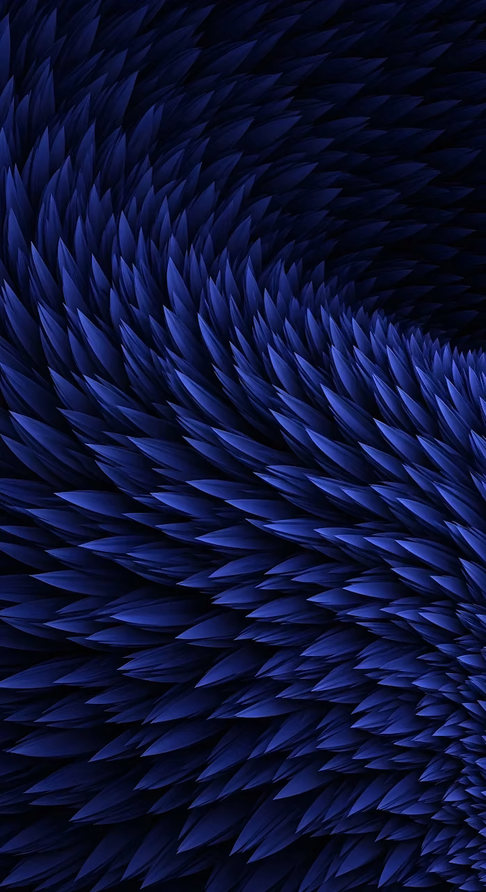 Deep Blue Abstract Spiky Texture Swirl Geometric Pattern - Free Mobile AMOLED Wallpaper Background