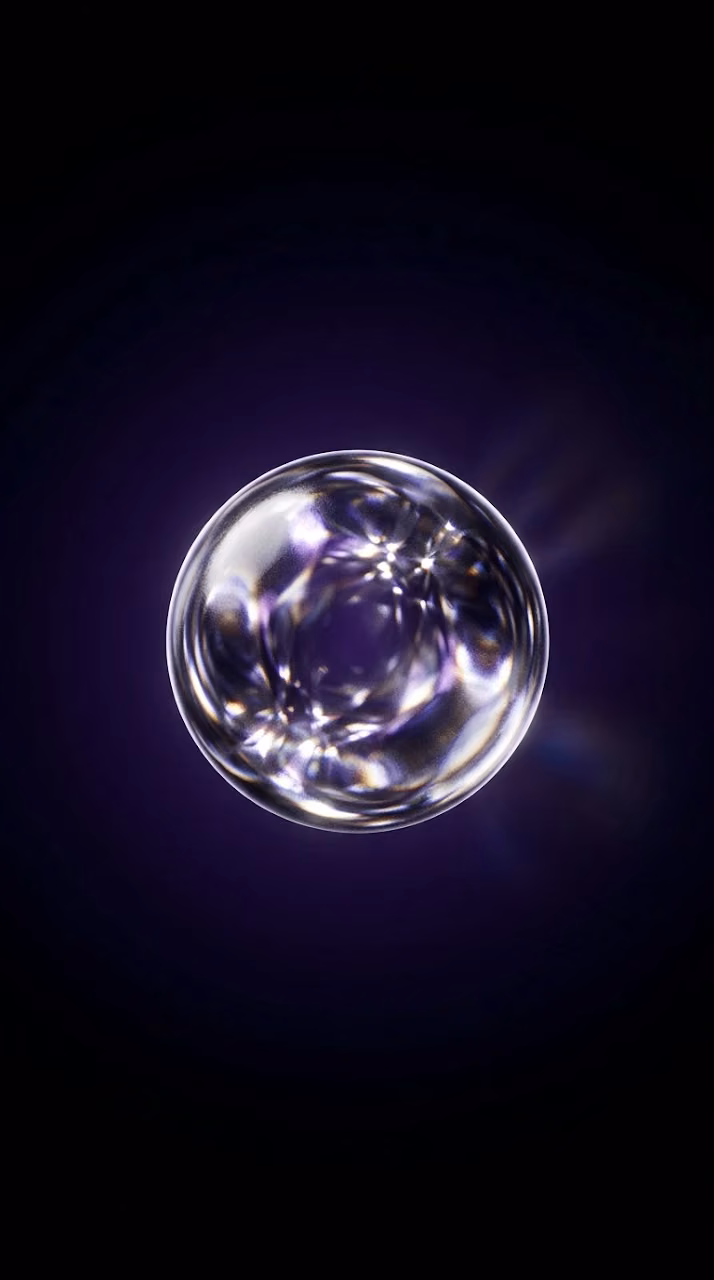 Deep Space Purple Glass Orb 3D Background - Free Mobile AMOLED Wallpaper Background