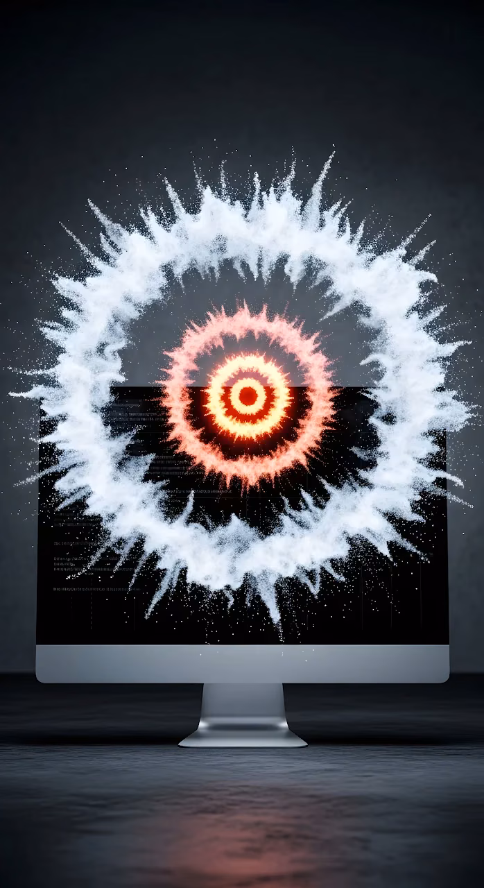 Digital Explosion Monitor Screen Abstract Tech Art - Free Mobile AMOLED Wallpaper Background