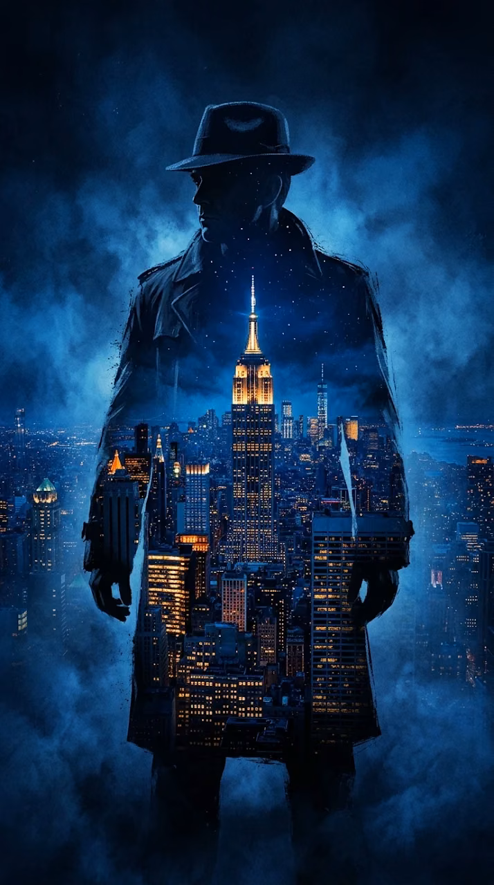 Download Double Exposure Silhouette of a Man with New York Skyline Wallpaper in Mobile HD Double Exposure Silhouette of a Man with New York Skyline - Free Mobile AMOLED Wallpaper Background