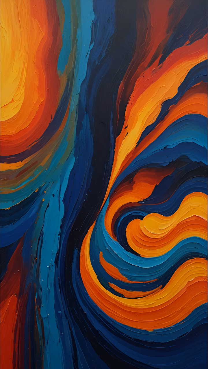Download Dynamic Abstract Swirls Impasto Texture Blue and Orange Wallpaper in Mobile HD Dynamic Abstract Swirls Impasto Texture Blue and Orange - Free Mobile AMOLED Wallpaper Background