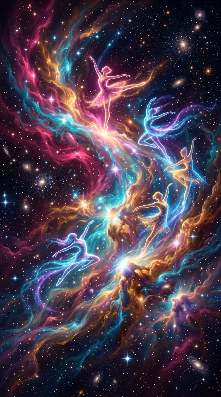 Download Dynamic Astral Ballet of Swirling Magenta and Cyan Cosmic Forms Wallpaper in Mobile HD Dynamic Astral Ballet of Swirling Magenta and Cyan Cosmic Forms - Free Mobile AMOLED Wallpaper Background
