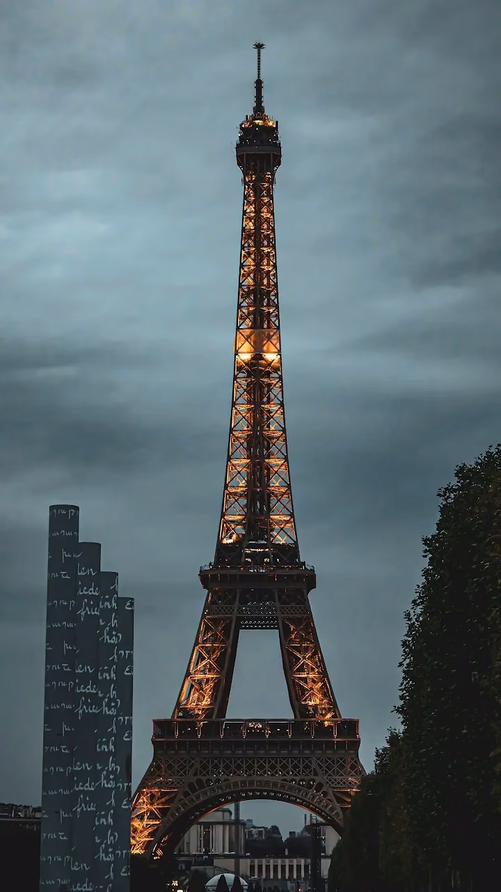 Download Eiffel Tower Paris Dusk Moody Overcast Sky Architecture Wallpaper in Mobile HD Eiffel Tower Paris Dusk Moody Overcast Sky Architecture - Free Mobile AMOLED Wallpaper Background
