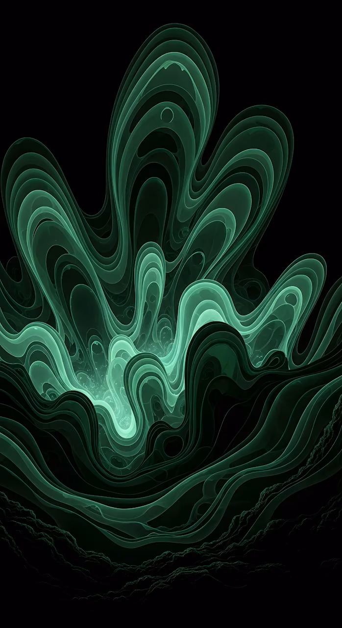 Download Emerald Flowing Fractal Waves Abstract Digital Art Dark Background Wallpaper in Mobile HD Emerald Flowing Fractal Waves Abstract Digital Art Dark Background - Free Mobile AMOLED Wallpaper Background
