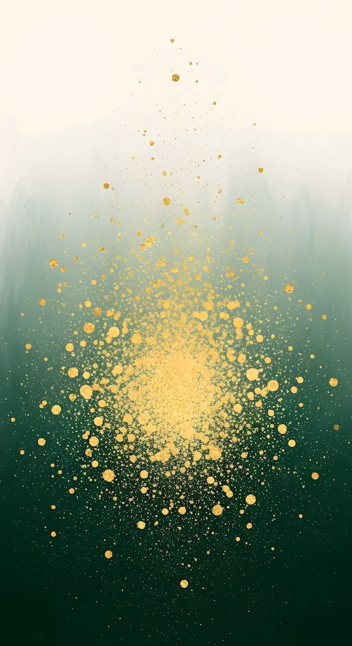 Emerald Green and Cream Gradient with Gold Glitter Burst - Free Mobile AMOLED Wallpaper Background