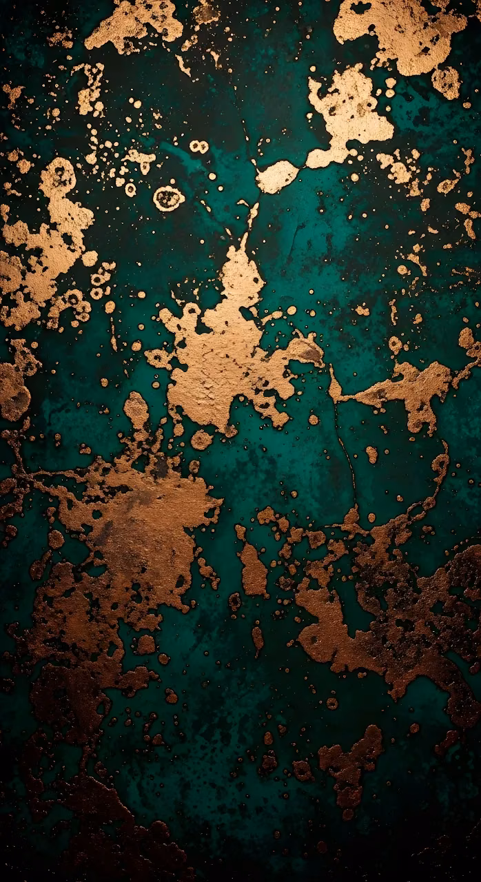 Emerald Malachite Texture with Molten Gold Splatter Art - Free Mobile AMOLED Wallpaper Background