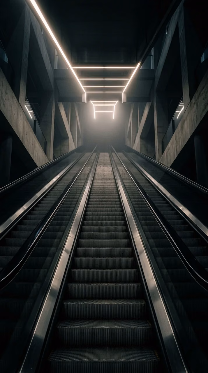 Download Endless Escalator Disappearing into Void Fog Wallpaper Wallpaper in Mobile HD Endless Escalator Disappearing into Void Fog Wallpaper - Free Mobile AMOLED Wallpaper Background