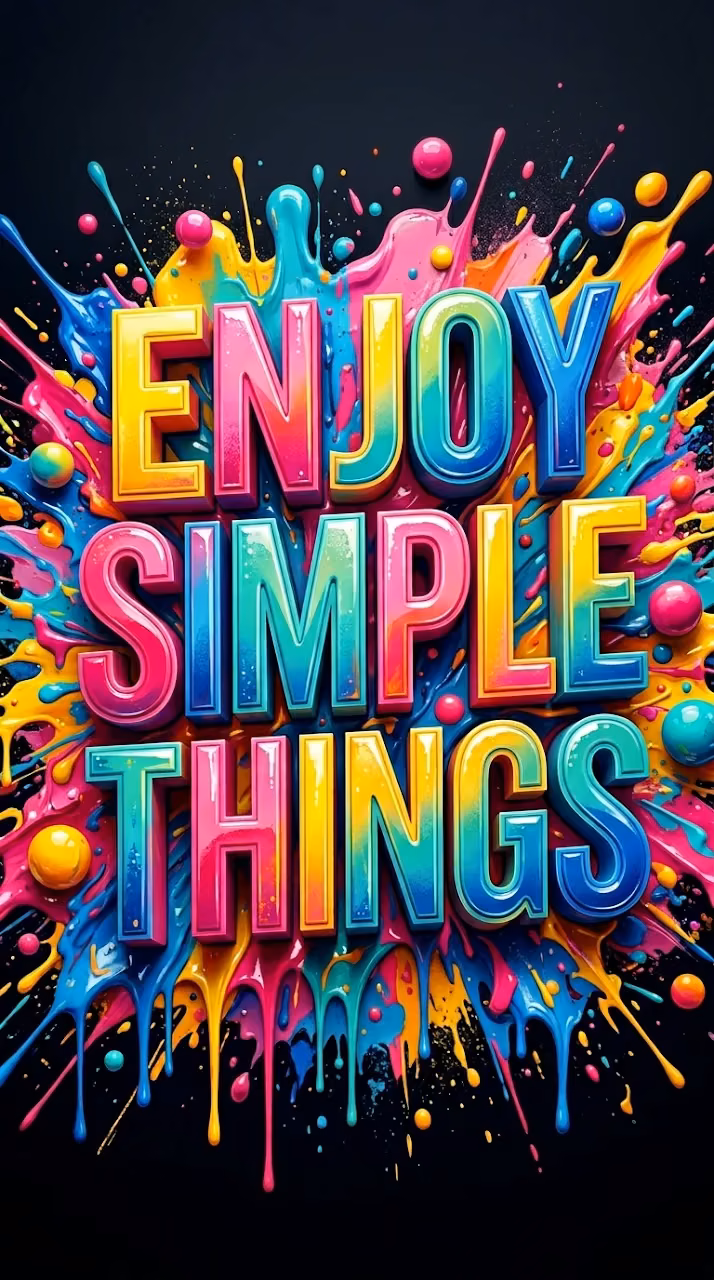 Enjoy Simple Things Colorful Typography Wallpaper - Free Mobile AMOLED Wallpaper Background