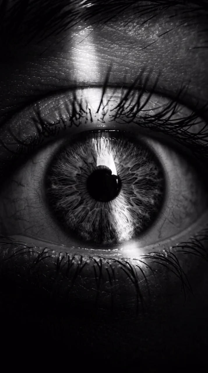 Extreme Close-up of Eye with Noir Style Light Slit - Free Mobile AMOLED Wallpaper Background