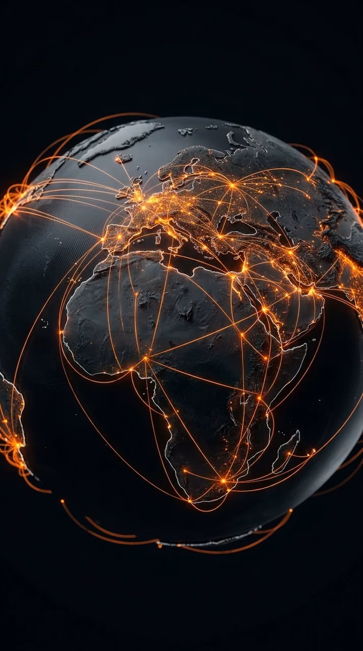 Download Futuristic 3D Render of a Digital Globe with Glowing Connection Lines Wallpaper in Mobile HD Futuristic 3D Render of a Digital Globe with Glowing Connection Lines - Free Mobile AMOLED Wallpaper Background