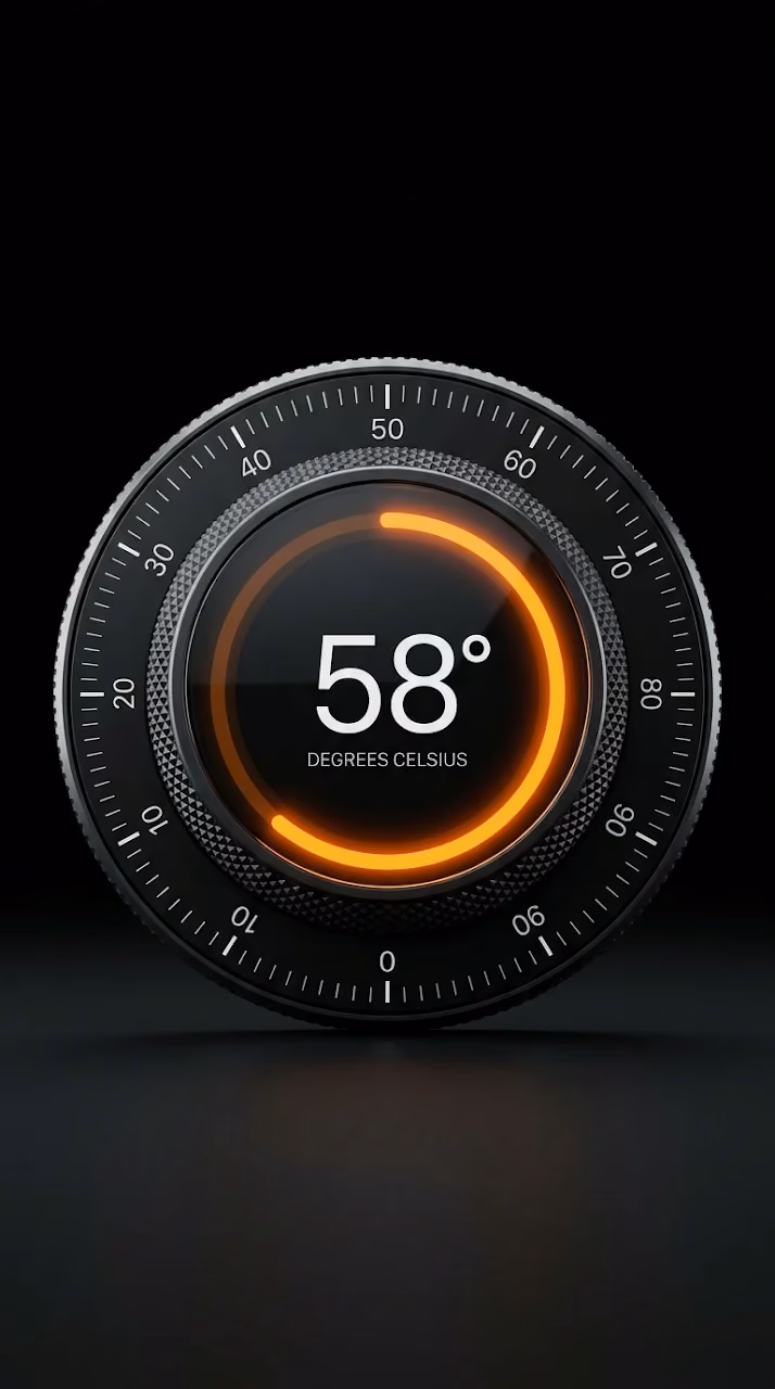 Futuristic Digital Dial UI for Temperature or Heading Control - Free Mobile AMOLED Wallpaper Background