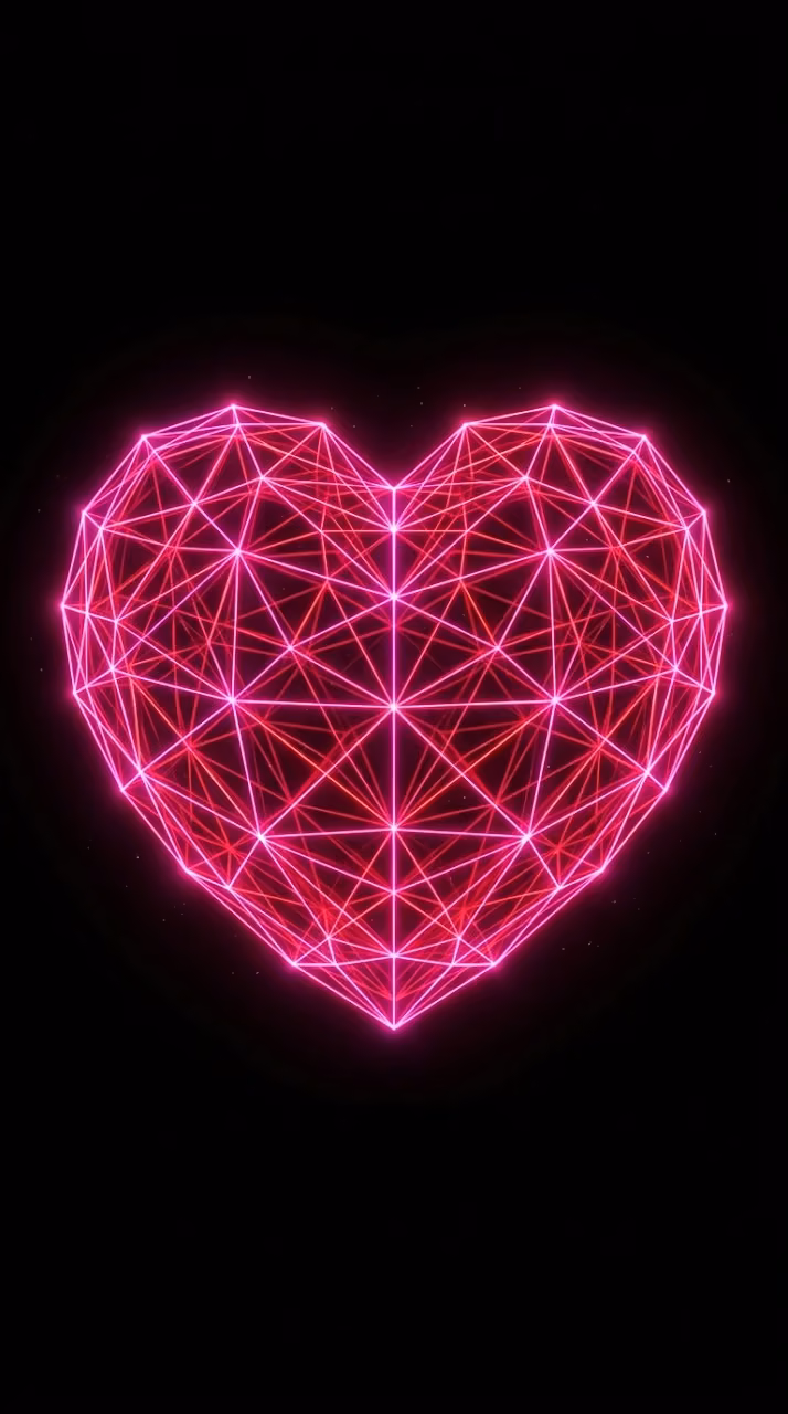 Download Futuristic Glowing Digital Wireframe Heart 3D Wallpaper in Mobile HD Futuristic Glowing Digital Wireframe Heart 3D - Free Mobile AMOLED Wallpaper Background