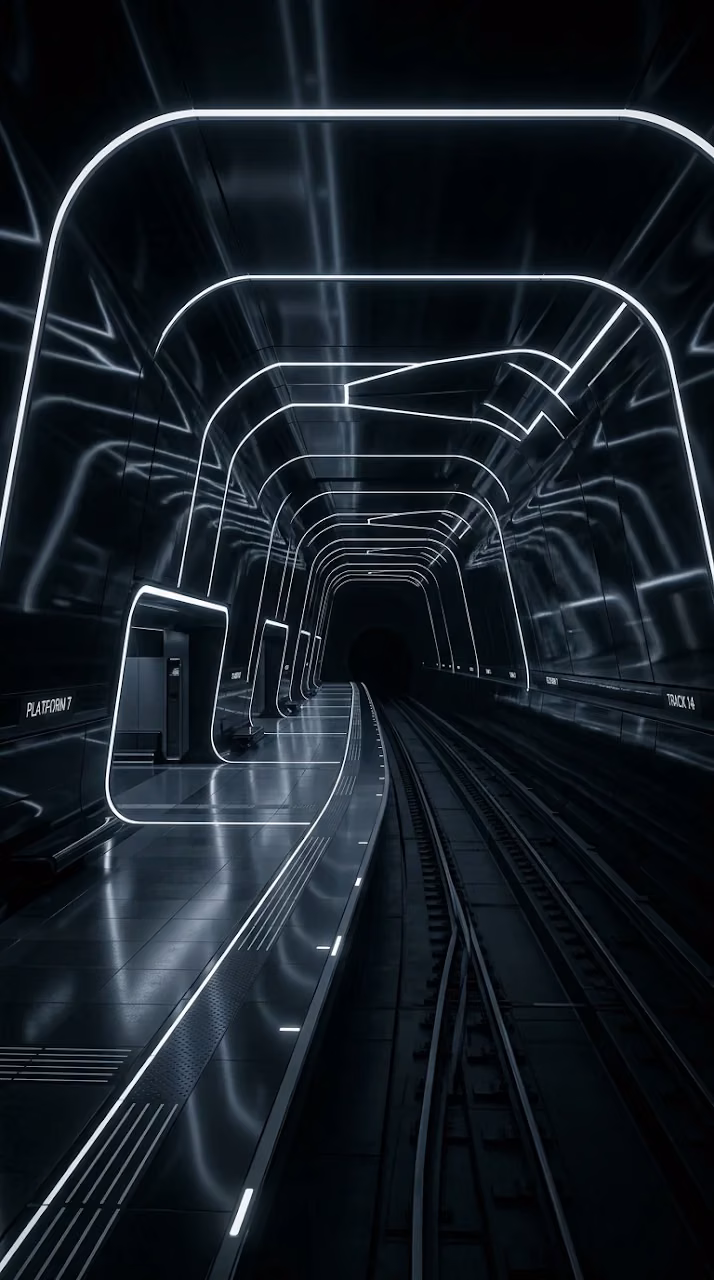 Futuristic Maglev Train Station Underground Wallpaper - Free Mobile AMOLED Wallpaper Background