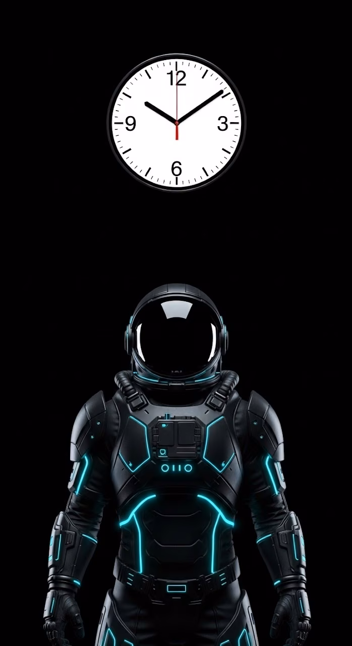 Futuristic Sci-Fi Astronaut in Dark Armor - Free Mobile AMOLED Wallpaper Background