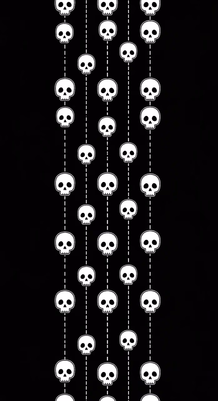 Download Geometric Pattern of Cartoon Skulls and White Lines on a Black Background Wallpaper in Mobile HD Geometric Pattern of Cartoon Skulls and White Lines on a Black Background - Free Mobile AMOLED Wallpaper Background