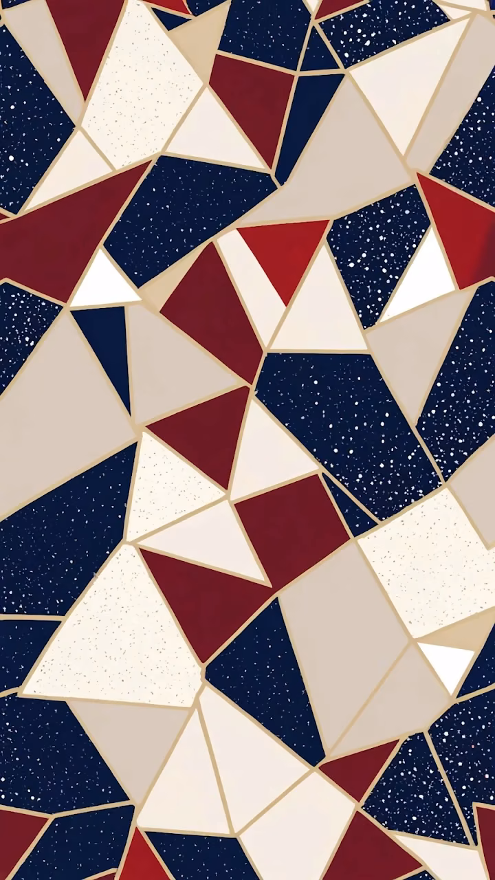 Geometric Terrazzo Pattern in Navy, Red, and Beige Tones - Free Mobile AMOLED Wallpaper Background
