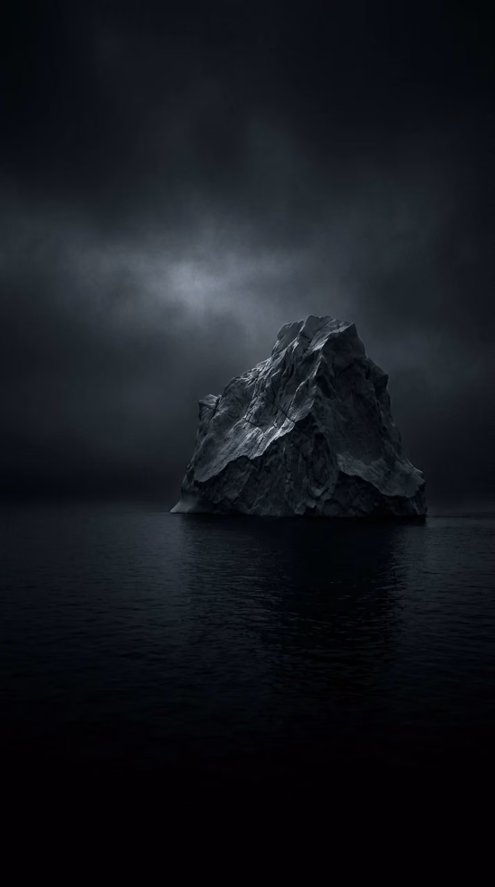 Download Giant Solitary Iceberg in Moonlit Black Ocean Wallpaper Wallpaper in Mobile HD Giant Solitary Iceberg in Moonlit Black Ocean Wallpaper - Free Mobile AMOLED Wallpaper Background