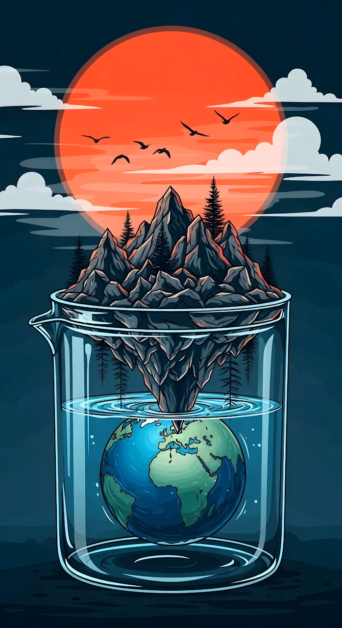 Global Ecology Experiment in a Laboratory Beaker - Free Mobile AMOLED Wallpaper Background