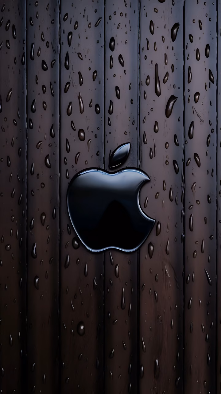 Download Glossy Apple Logo Raindrops Dark Wood Planks Texture Wallpaper in Mobile HD Glossy Apple Logo Raindrops Dark Wood Planks Texture - Free Mobile AMOLED Wallpaper Background