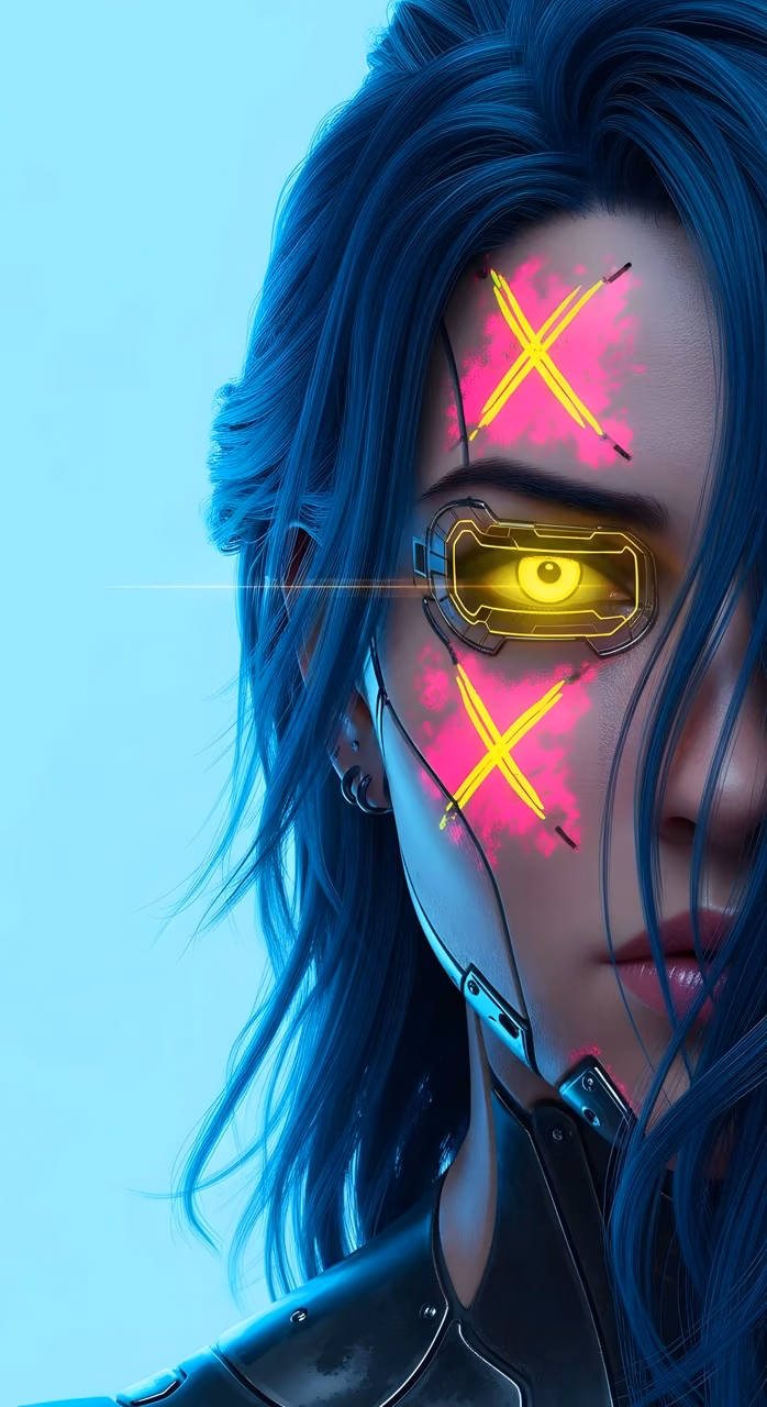Glowing Digital Circuitry and Data Streams - Free Mobile AMOLED Wallpaper Background