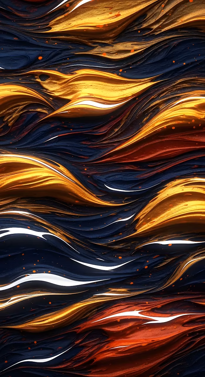Glowing Molten Waves Abstract Texture Art - Free Mobile AMOLED Wallpaper Background