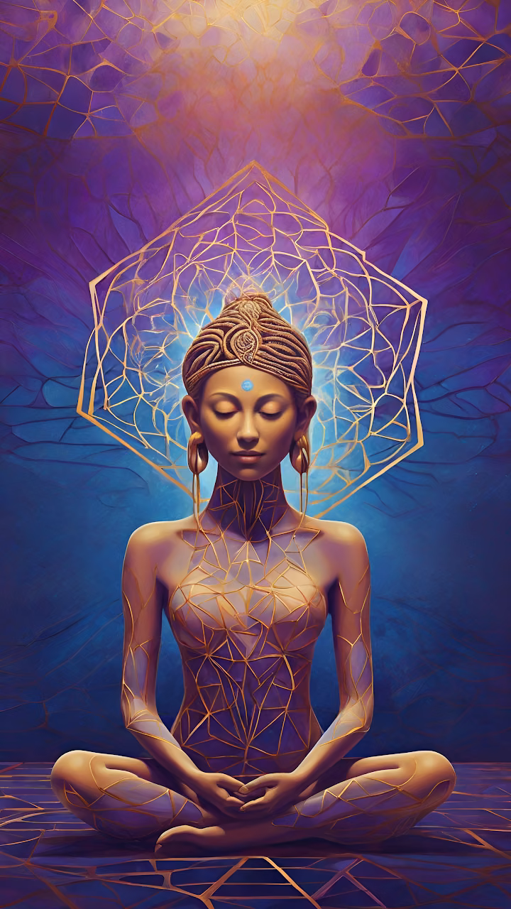 Download Golden Goddess Meditation Lotus Position Art Wallpaper in Mobile HD Golden Goddess Meditation Lotus Position Art - Free Mobile AMOLED Wallpaper Background