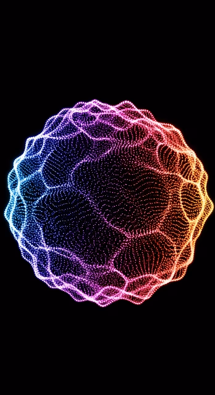 Gradient Particle Sphere Abstract Digital Waveform - Free Mobile AMOLED Wallpaper Background