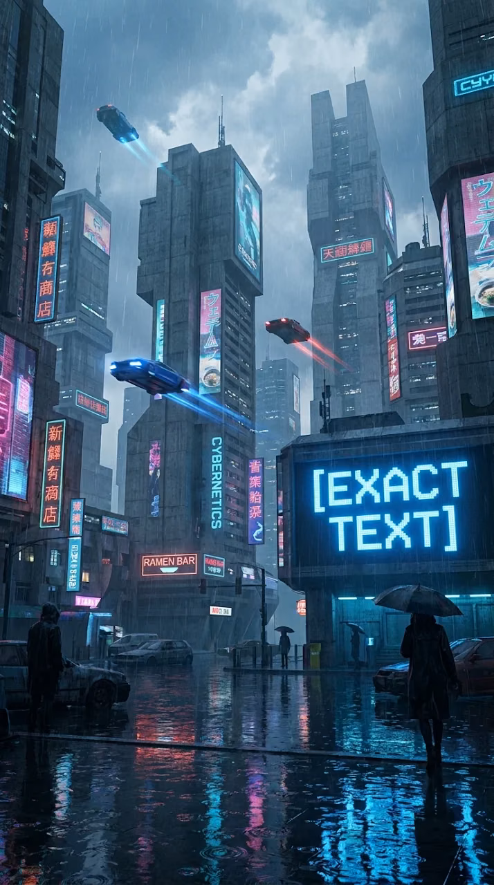 Gritty Cyberpunk Cityscape with Neon Signs and Rain Illustration - Free Mobile AMOLED Wallpaper Background