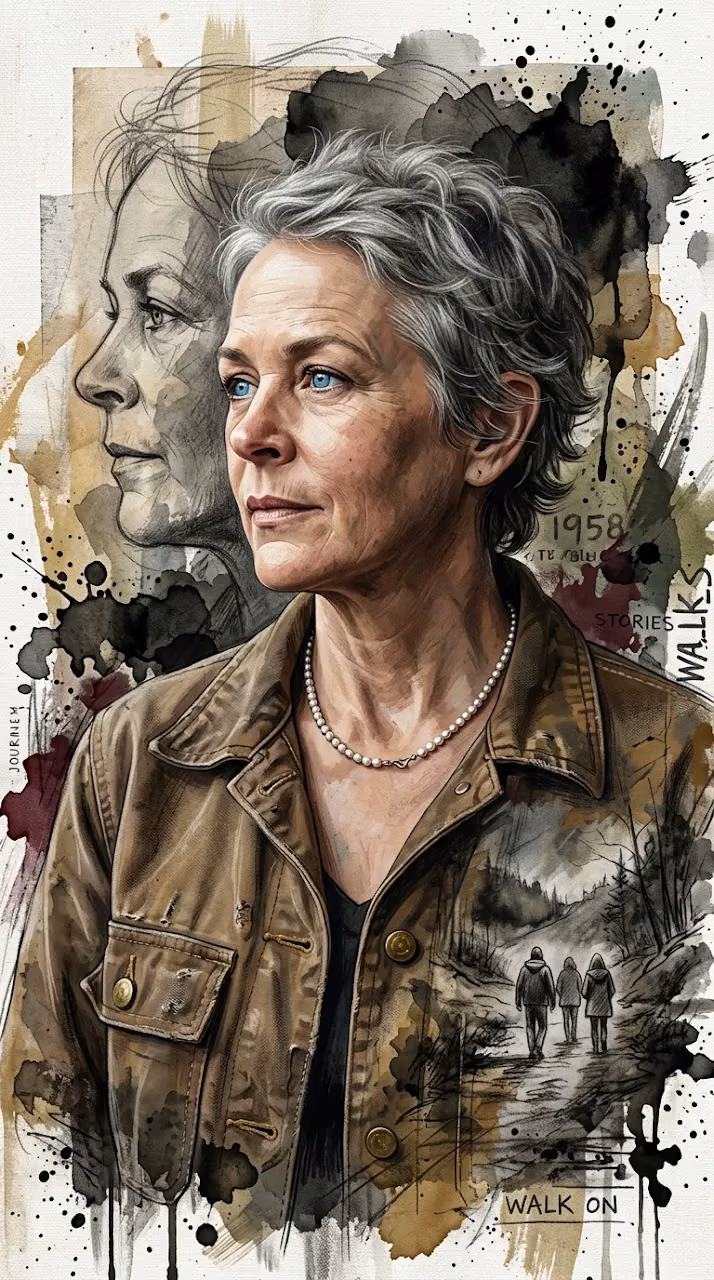 Download Gritty Mixed-Media Digital Portrait of Carol Peletier Wallpaper in Mobile HD Gritty Mixed-Media Digital Portrait of Carol Peletier - Free Mobile AMOLED Wallpaper Background